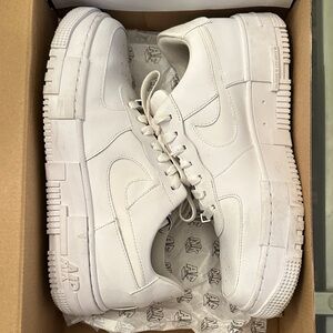 New Nike White AF1 Pixel Sneakers